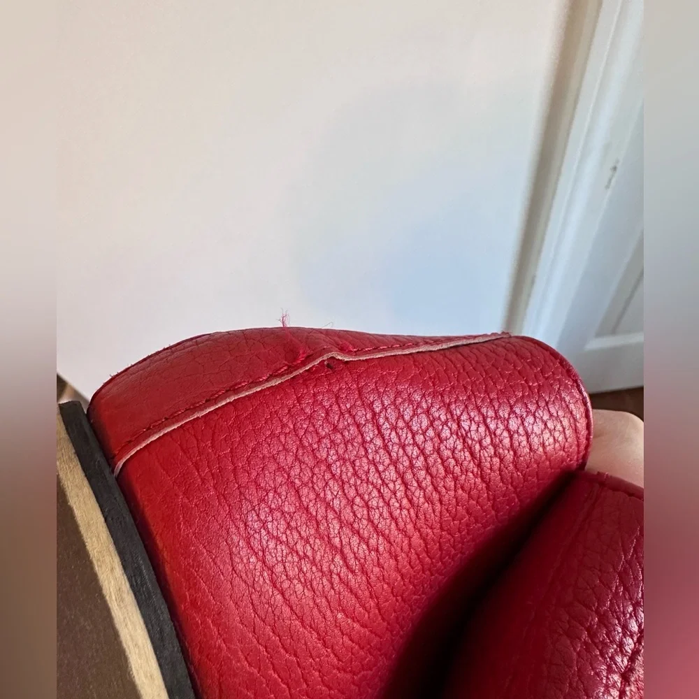 Vintage Dooney & Bourke Red Leather moccasin Men's Chukka Boots - Picture 5 of 8